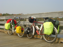 Our bikes on bridge