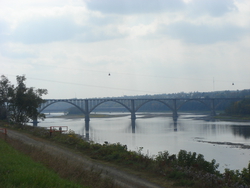 Transcanada and the view of the Hartland bridge behind it