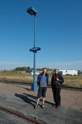 Andrew and Douglas on the Sackville Train Station platform