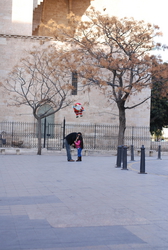 View of a square in Valencia