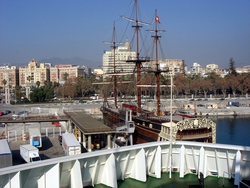 A tall ship in Malaga's harbour