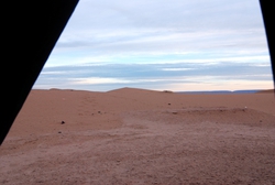 View from our tent at Chegaga