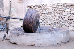 An olive press, still very much used today