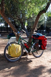 Our bikes at the Beja campsite